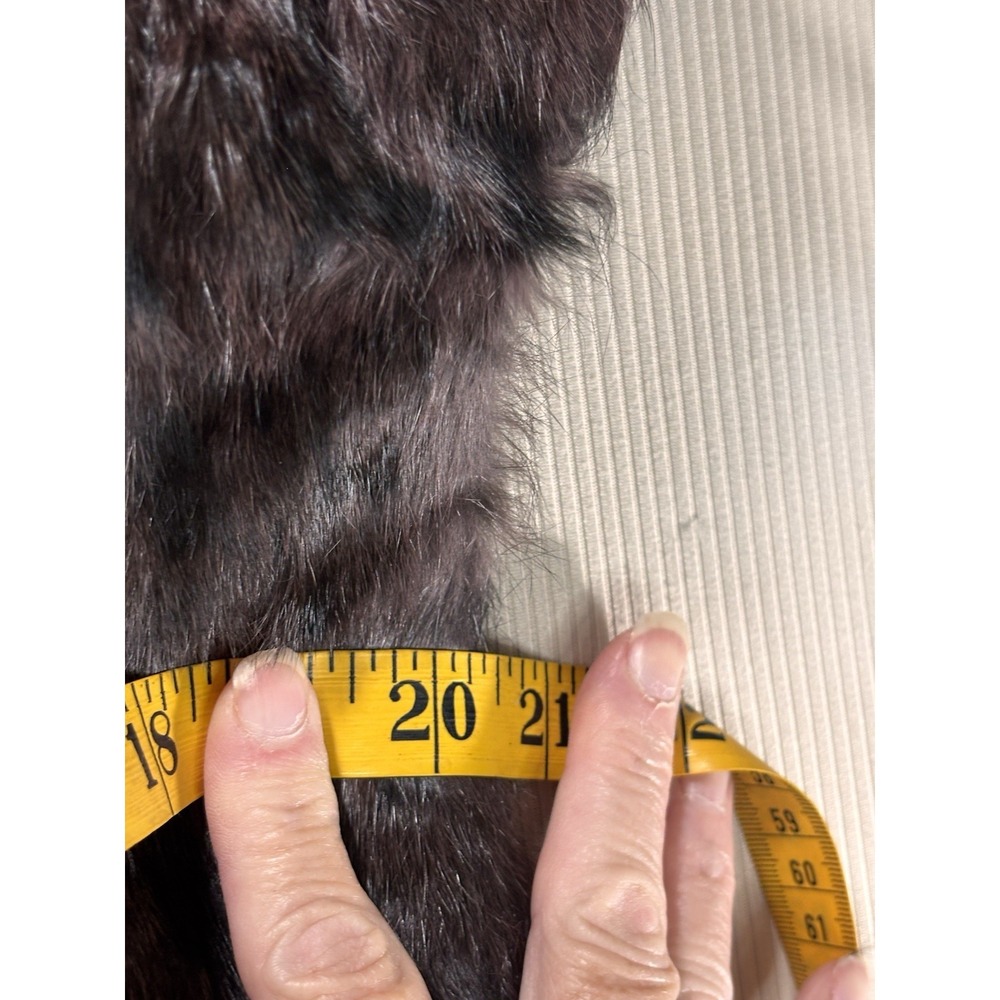 Wilson's Leather Women's Dyed Genuine Rabbit Fur Vest Brown Leather Tie Front M - Picture 9 of 11